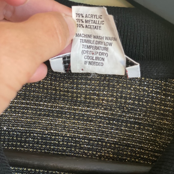 E.B. Vintage Knit Cardigan Sweater Plaid Shimmer Threads Academia Clueless - Picture 5 of 11